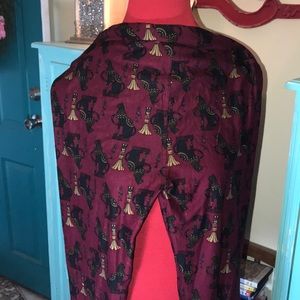 New LuLaRoe Burgundy Egyptian Cat Leggings TC